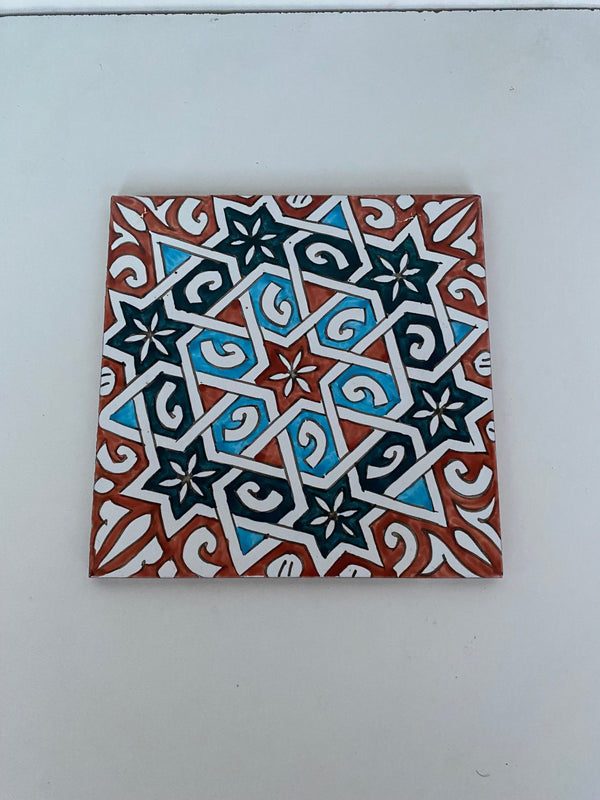 tiles Red and Blue hand painted ceramic bathroom for wall and ground, tiles wall decorative ,
