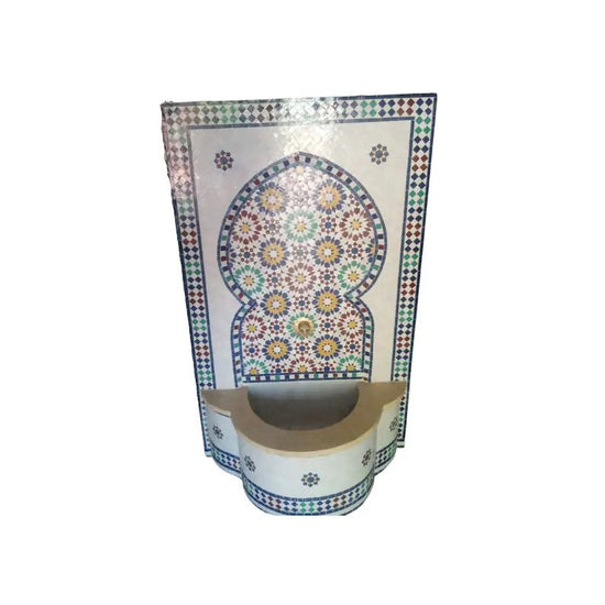 Large Moroccan Zellige Mosaic Tile Water Fountain